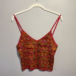 Zara Rare Blogger Favorite southwestern jacquard cactus flower knit tank